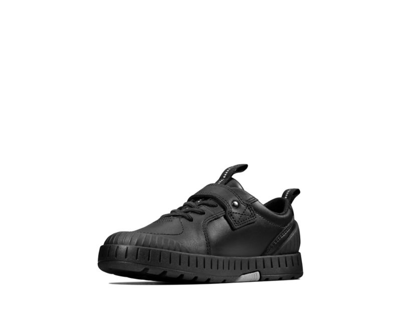 Clarks Apollo Step School Shoes Black Boys - India F8S6646-F5