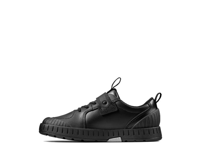 Clarks Apollo Step School Shoes Black Boys - India F8S6646-F5