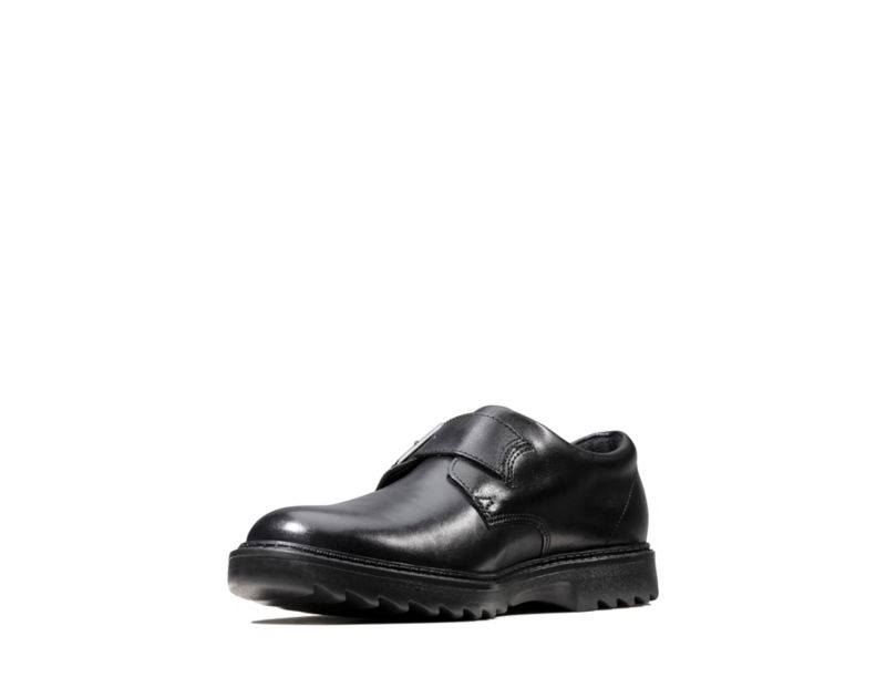 Clarks Asher Civic School Shoes Black Boys - India I5W6937-H2