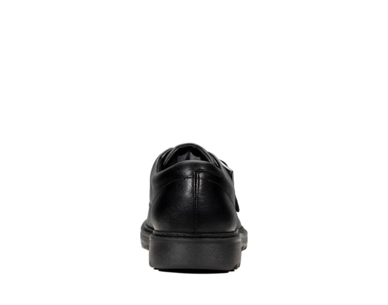 Clarks Asher Civic School Shoes Black Boys - India I5W6937-H2
