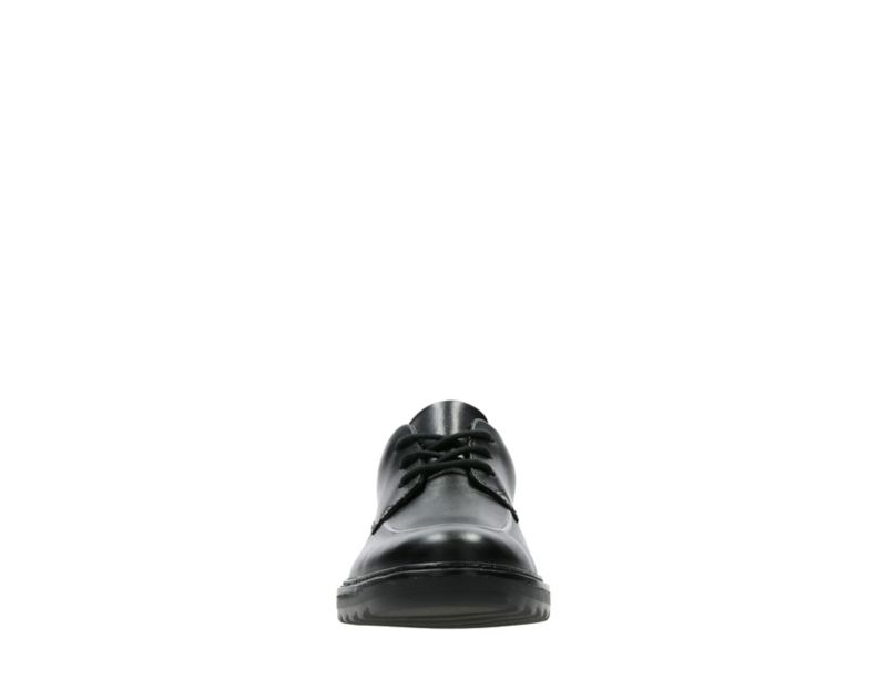 Clarks Asher Grove School Shoes Black Boys - India J0H7678-R8