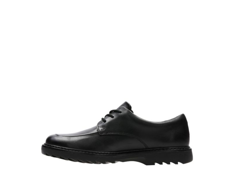 Clarks Asher Grove School Shoes Black Boys - India J0H7678-R8