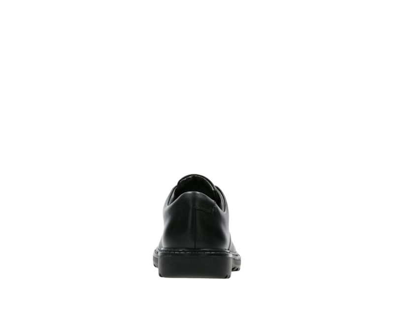 Clarks Asher Grove School Shoes Black Boys - India J0H7678-R8