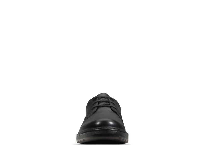 Clarks Asher Jazz School Shoes Black Boys - India L8R3617-I5