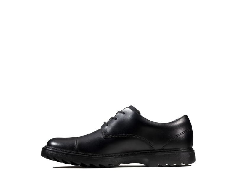 Clarks Asher Soar Lace-up Shoes School Shoes Black Boys - India F2U1213-L8