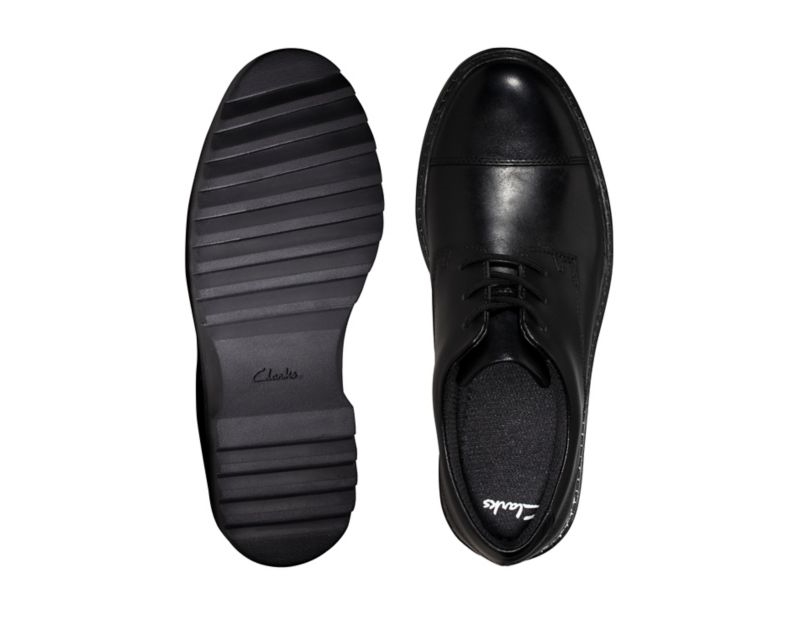 Clarks Asher Soar Lace-up Shoes School Shoes Black Boys - India F2U1213-L8
