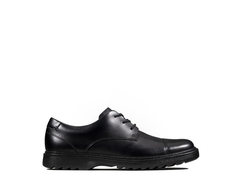 Clarks Asher Soar Lace-up Shoes School Shoes Black Boys - India F2U1213-L8