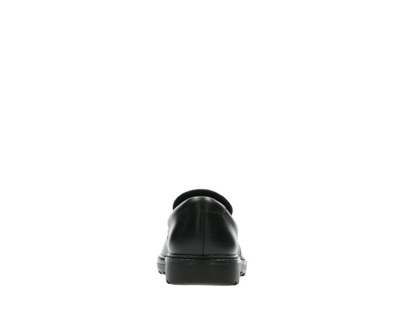 Clarks Asher Stride School Shoes Black Boys - India E8Y9576-E9