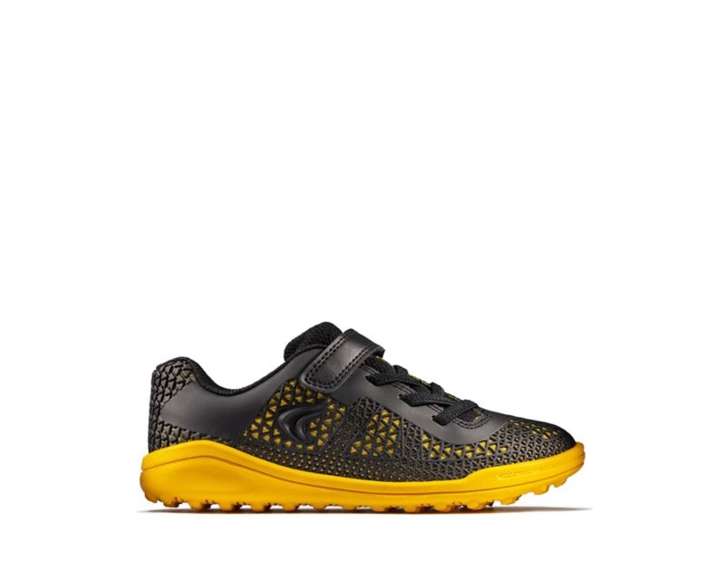 Clarks Award Swift Trainers Black / Yellow Boys - India L8M3809-Z4