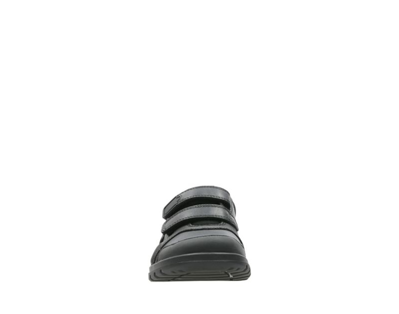 Clarks Blake Street School Shoes Black Boys - India E6K7664-T9
