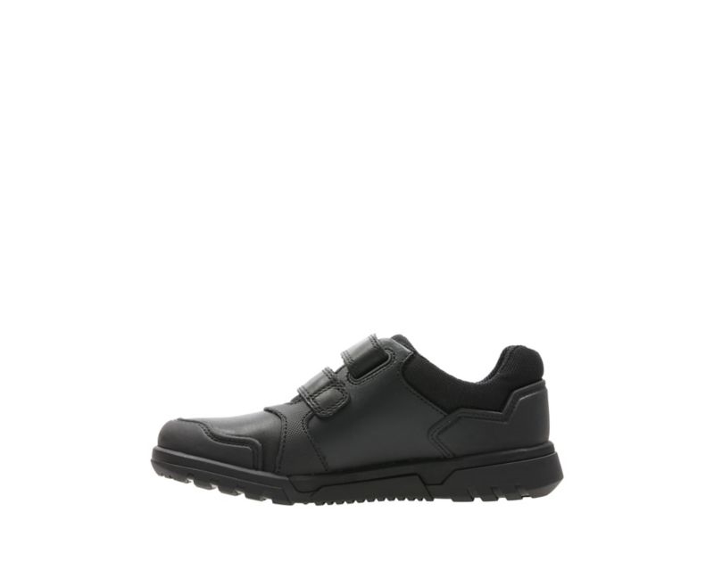 Clarks Blake Street School Shoes Black Boys - India E6K7664-T9