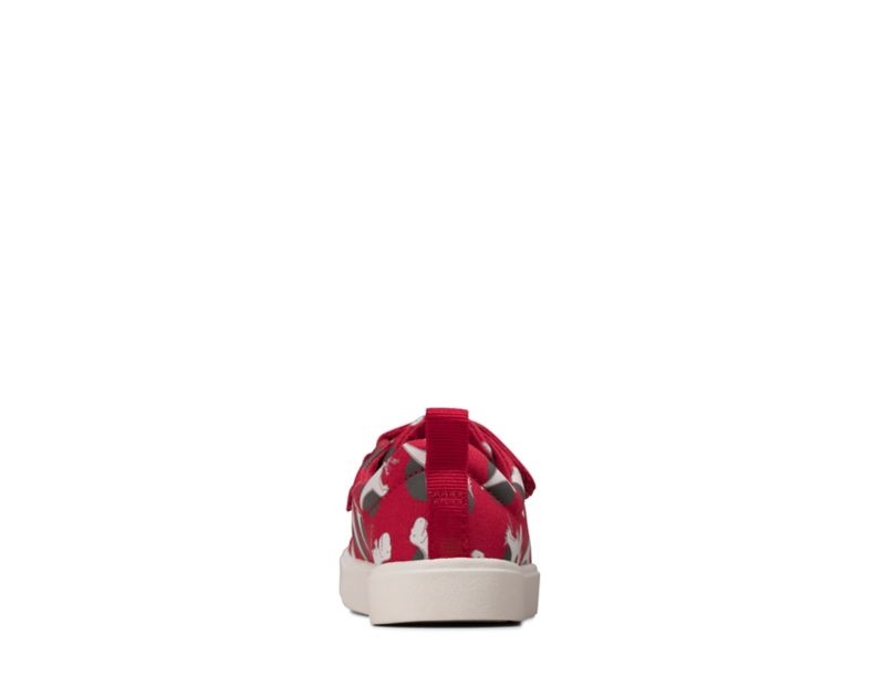 Clarks City Bright Canvas Shoes Red Boys - India B7E5283-O1