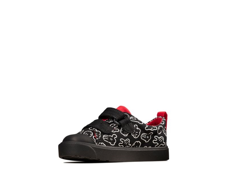 Clarks City Glove Canvas Shoes Black Boys - India Z6G6316-P9