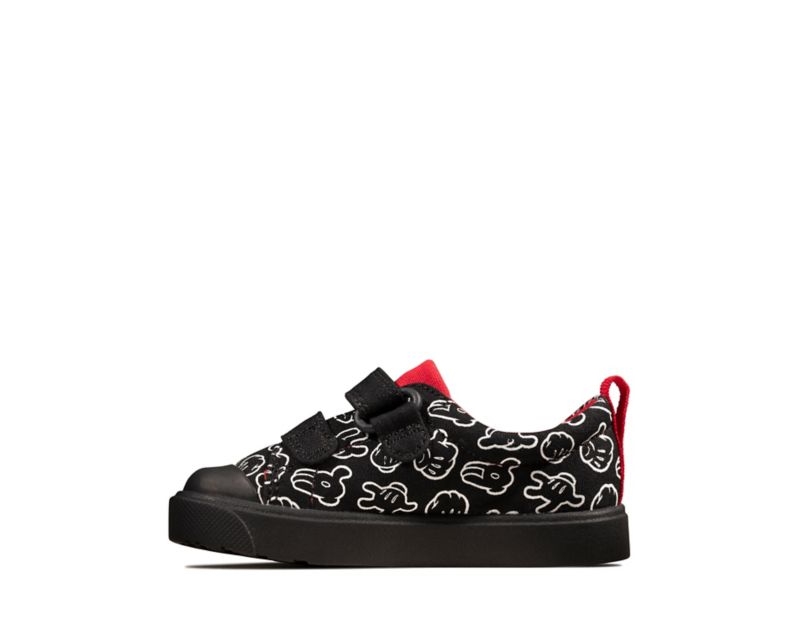 Clarks City Glove Canvas Shoes Black Boys - India Z6G6316-P9