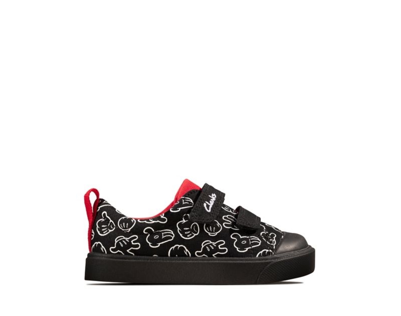 Clarks City Glove Canvas Shoes Black Boys - India Z6G6316-P9