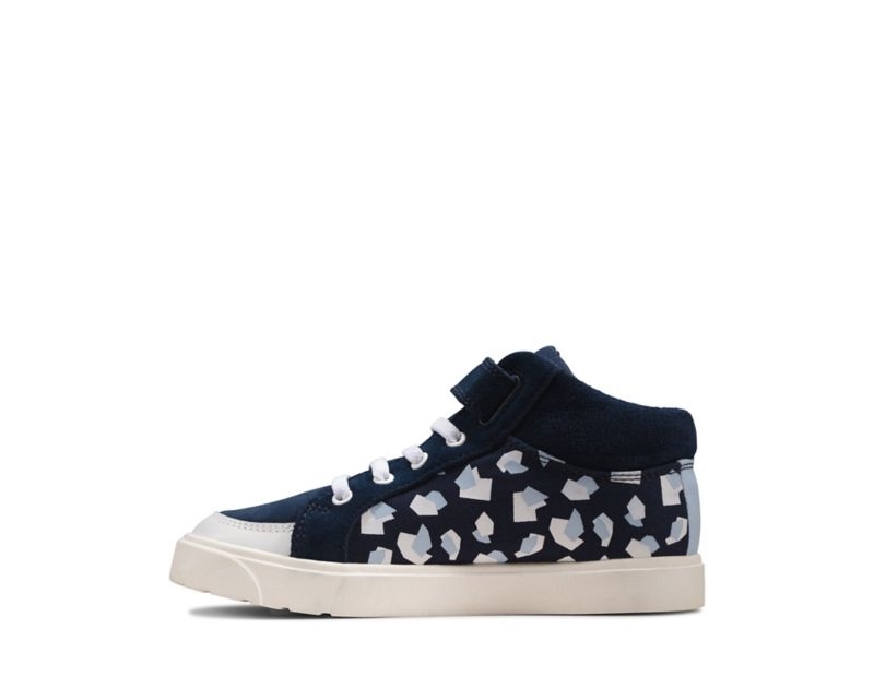Clarks City Hop Hi-tops Boots Navy Boys - India V6A9524-V6