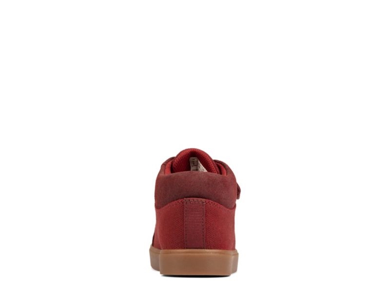 Clarks City Hop Hi-tops Canvas Shoes Burgundy Boys - India J8F4822-J7