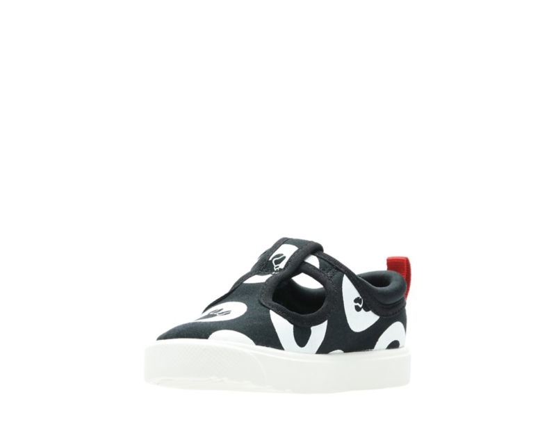 Clarks City Polka Canvas Shoes Toddler Shoes Black Boys - India M0U7155-F9