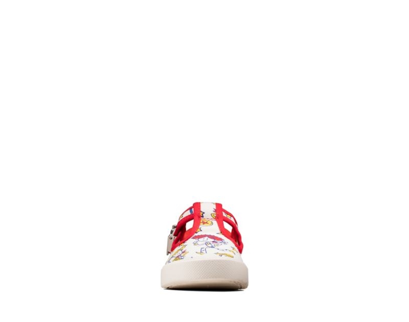Clarks City Sheriff Canvas Shoes White Boys - India B5R4352-L6