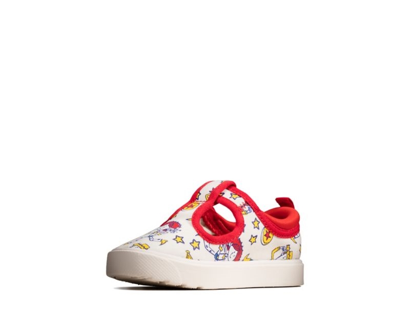 Clarks City Sheriff Canvas Shoes White Boys - India B5R4352-L6