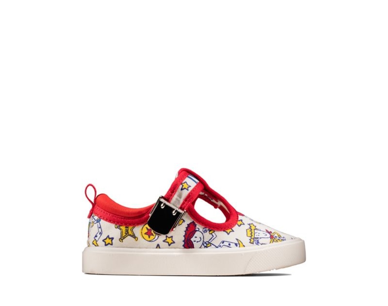 Clarks City Sheriff Canvas Shoes White Boys - India B5R4352-L6