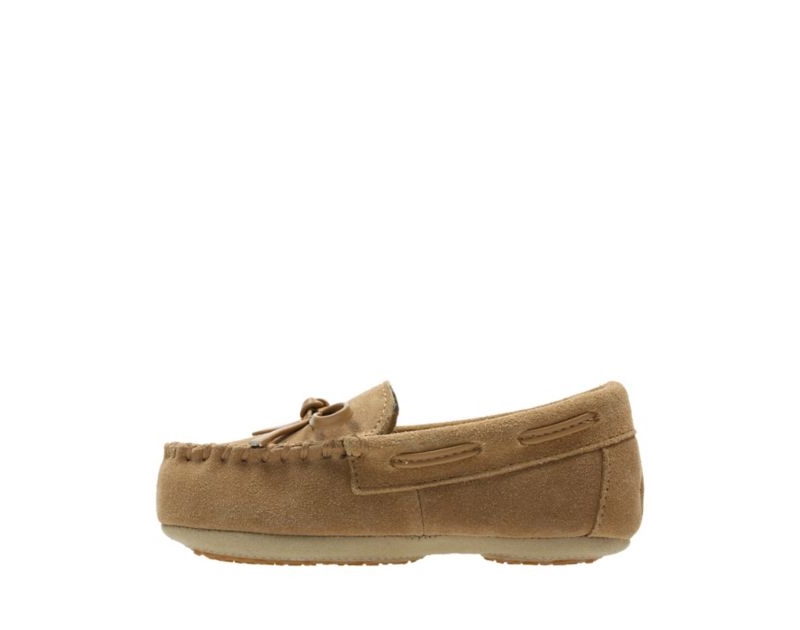 Clarks Crackling Flo Slippers Brown Boys - India S0S0894-P8