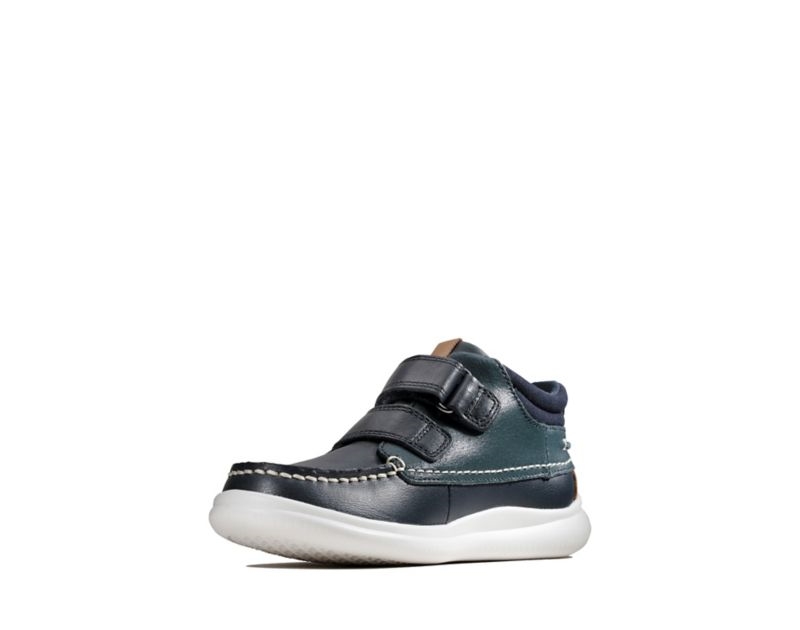 Clarks Crest Tuktu Walking Shoes Boots Navy Boys - India Y0D0341-K7
