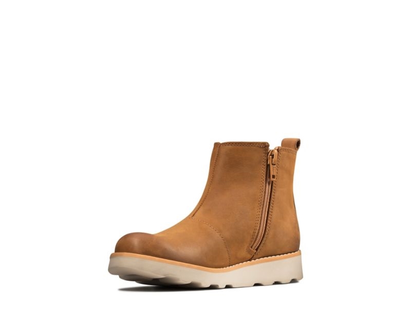 Clarks Crown Halo Chelsea Boots Brown Boys - India M9J2243-Z0