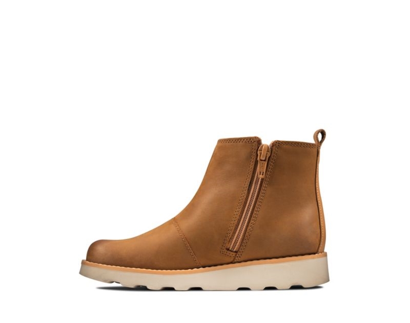 Clarks Crown Halo Chelsea Boots Brown Boys - India M9J2243-Z0