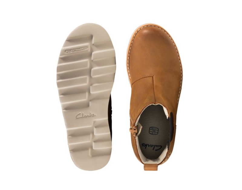 Clarks Crown Halo Chelsea Boots Brown Boys - India M9J2243-Z0