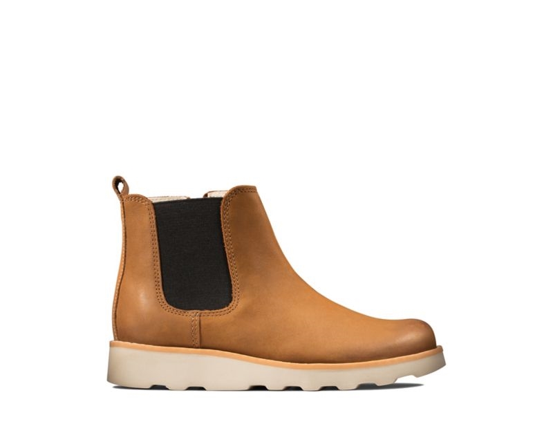 Clarks Crown Halo Chelsea Boots Brown Boys - India M9J2243-Z0