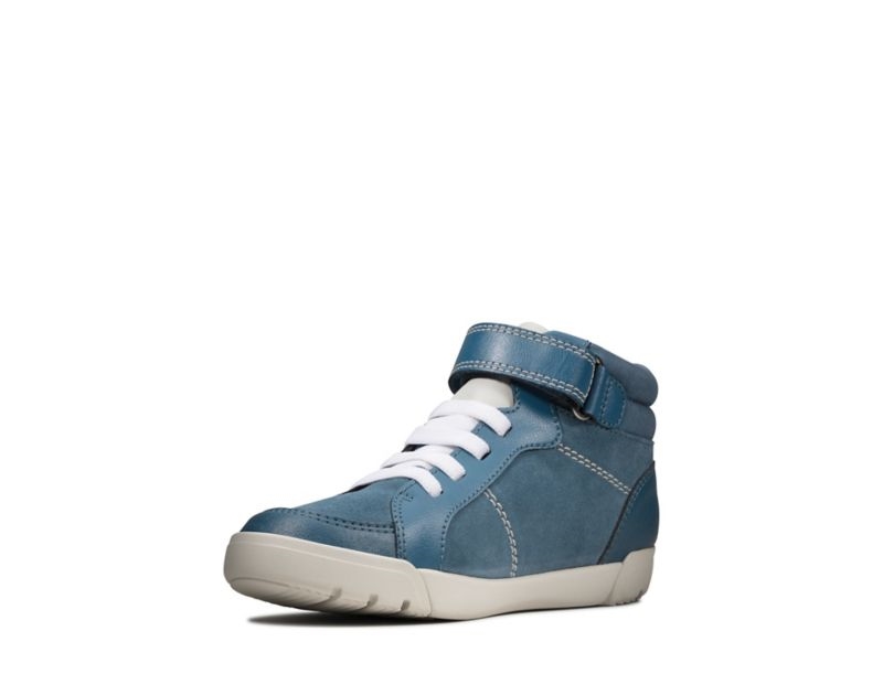 Clarks Emery Beat Hi-tops Boots Blue Boys - India R4V7487-Y3