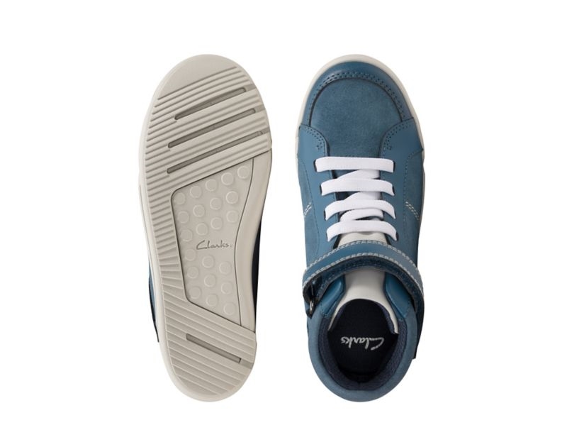 Clarks Emery Beat Hi-tops Boots Blue Boys - India R4V7487-Y3