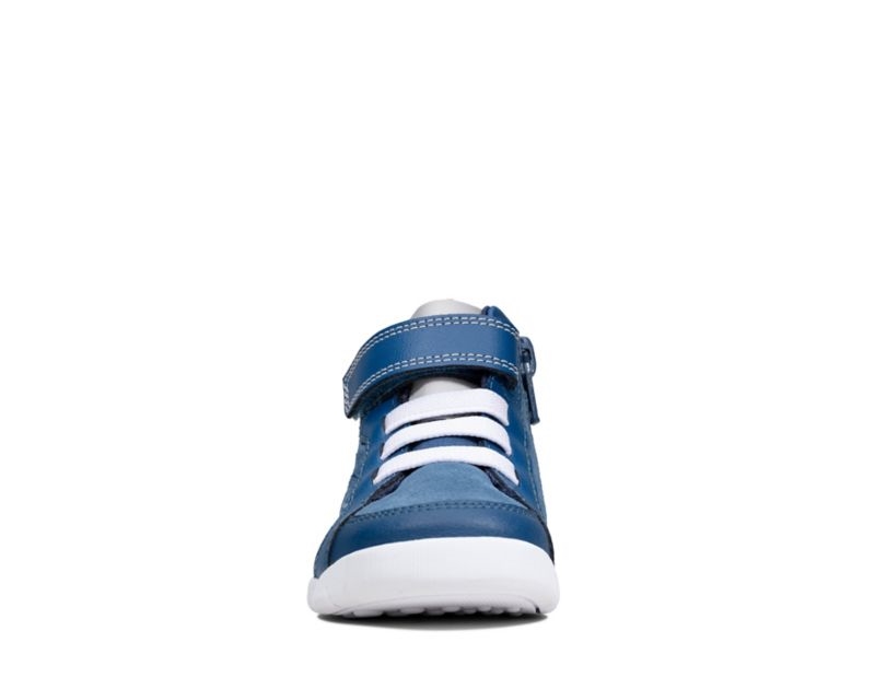 Clarks Emery Beat Hi-tops Toddler Shoes Blue Boys - India T2D0831-A2