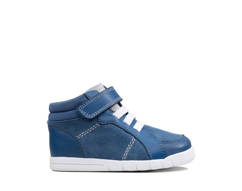 Clarks Emery Beat Hi-tops Toddler Shoes Blue Boys - India T2D0831-A2