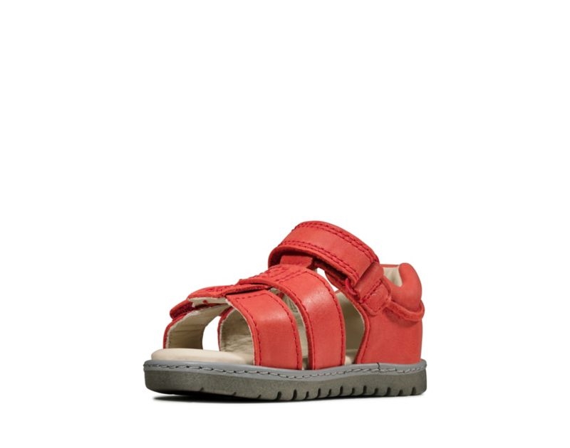 Clarks Frances Tor Sandals Red Boys - India S4K9757-B3