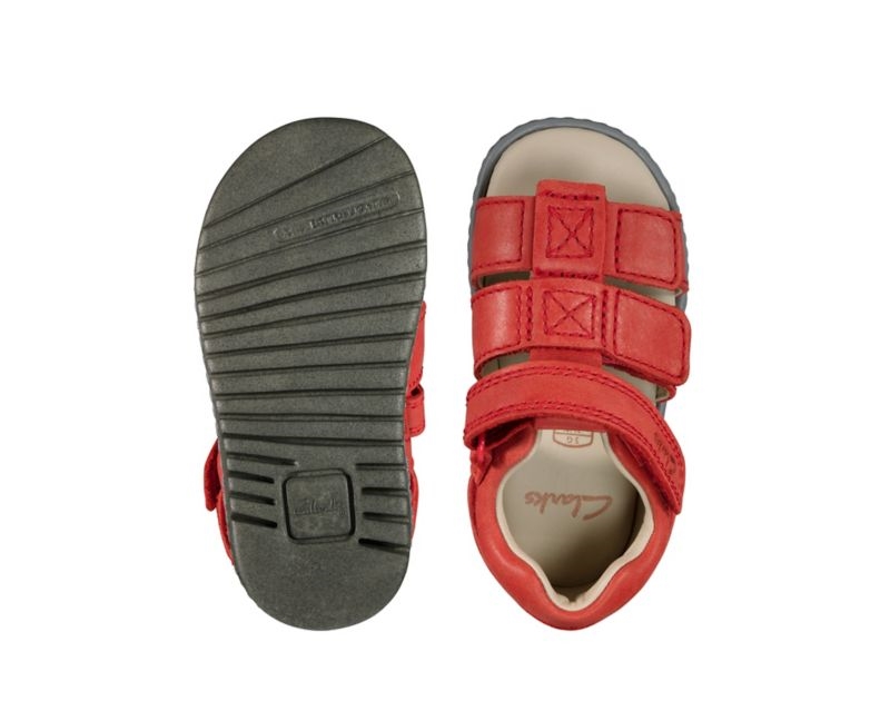 Clarks Frances Tor Sandals Red Boys - India S4K9757-B3