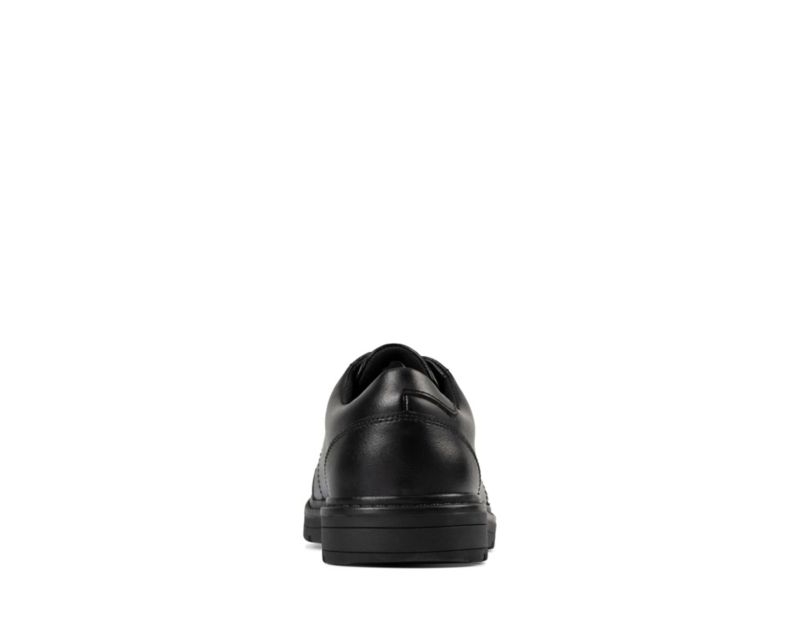 Clarks Loxham Pace School Shoes Black Boys - India H7C7843-A2