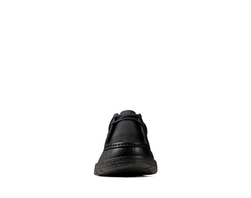 Clarks Mendip Craft School Shoes Black Boys - India N8L7079-T7