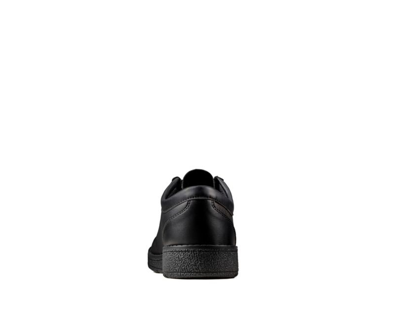 Clarks Mendip Craft School Shoes Black Boys - India N8L7079-T7