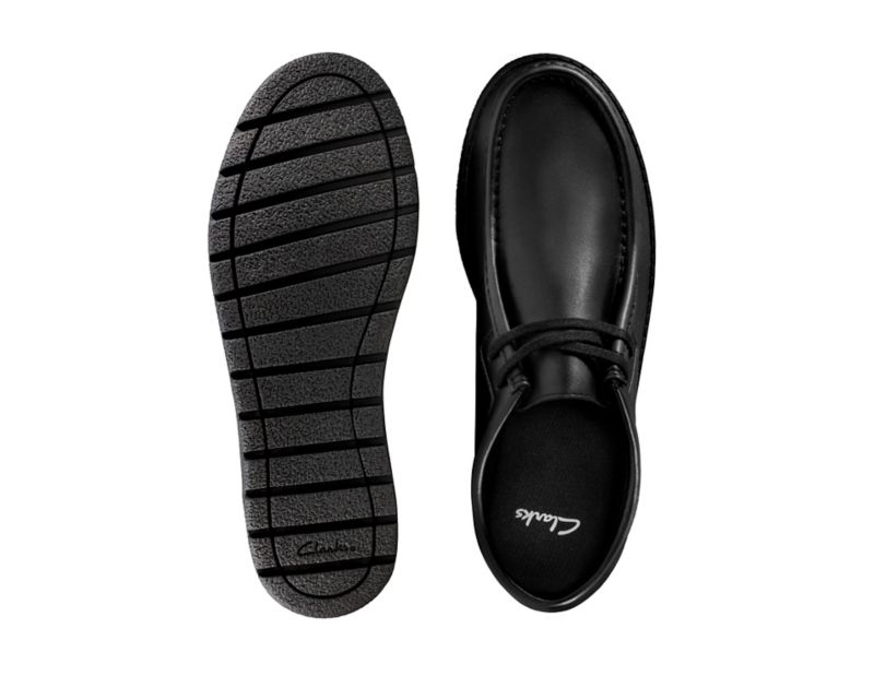 Clarks Mendip Craft School Shoes Black Boys - India N8L7079-T7