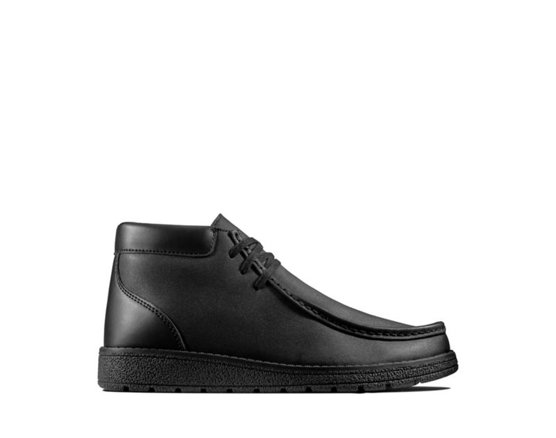 Clarks Mendip Loop School Shoes Black Boys - India R4M4621-I0