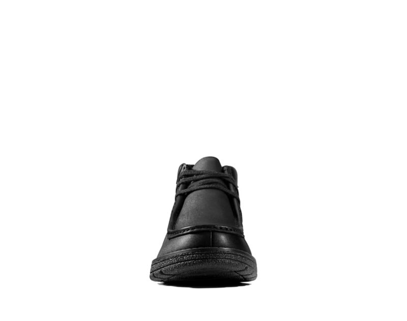 Clarks Mendip Loop School Shoes Boots Black Boys - India F3S7246-Y7