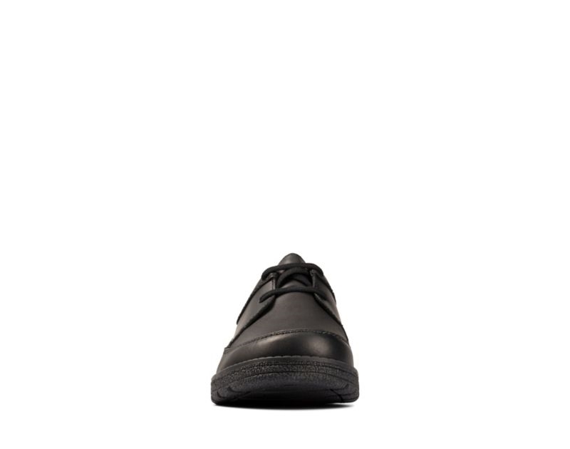 Clarks Mendip Weaver School Shoes Black Boys - India X1K8748-L1