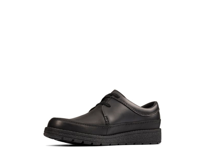 Clarks Mendip Weaver School Shoes Black Boys - India X1K8748-L1