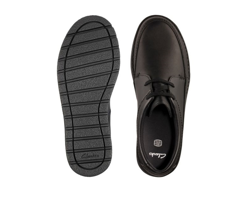 Clarks Mendip Weaver School Shoes Black Boys - India X1K8748-L1