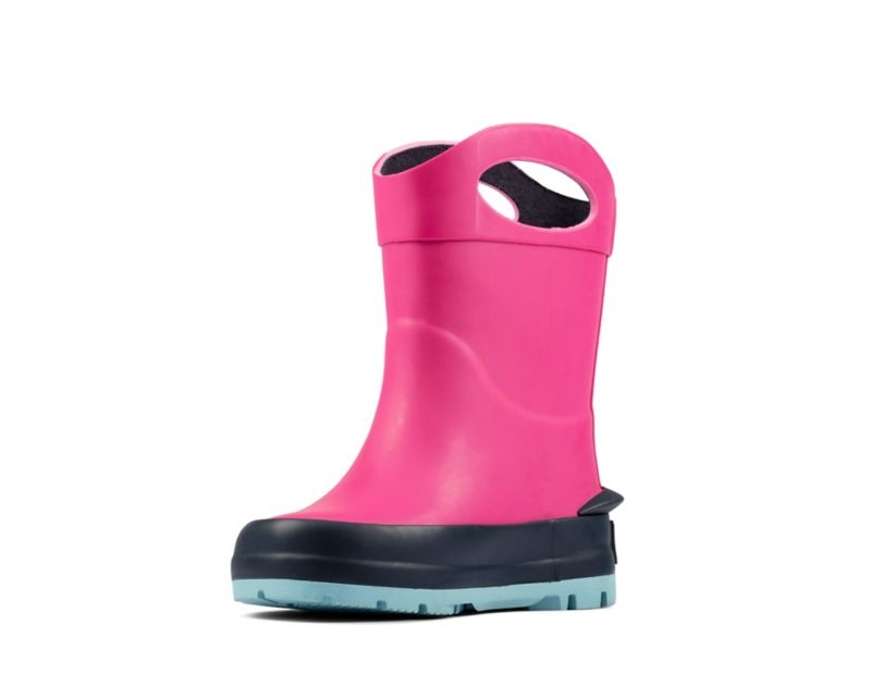 Clarks Mudder Dash Wellies Pink Boys - India U8O9777-L9