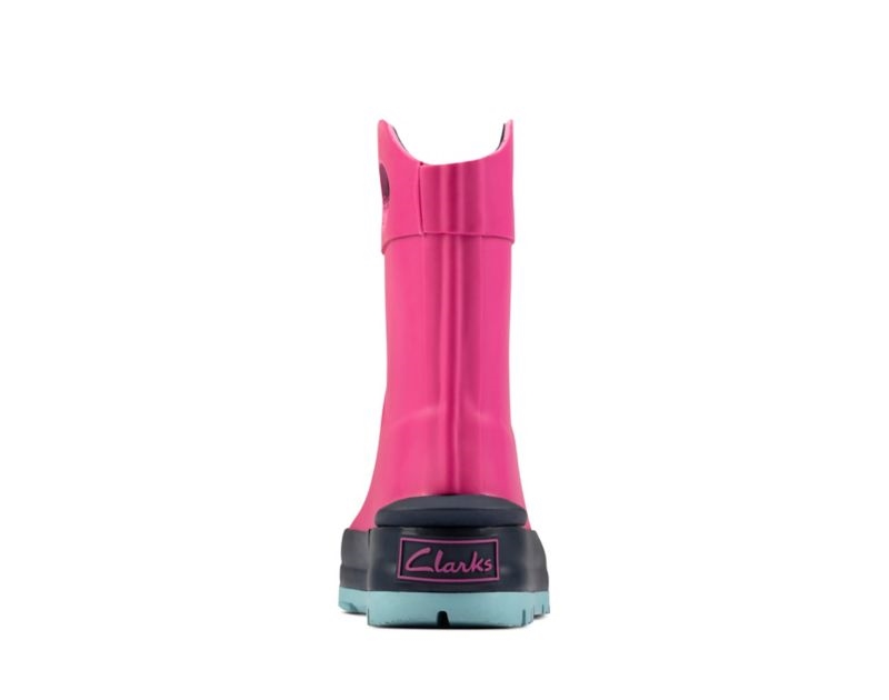 Clarks Mudder Dash Wellies Pink Boys - India U8O9777-L9