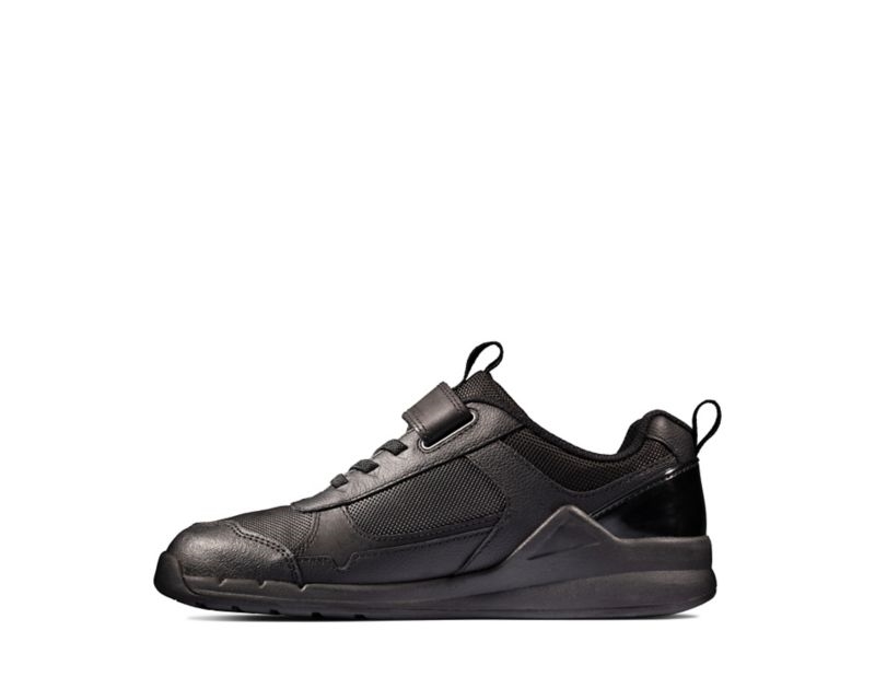 Clarks Orbit Sprint Trainers Black Boys - India H2F4756-T3
