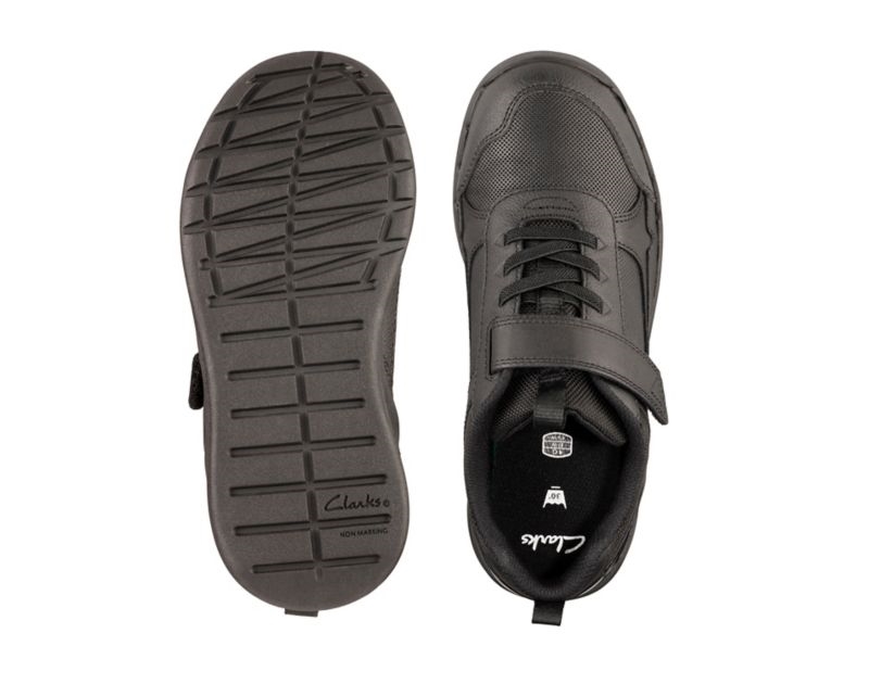 Clarks Orbit Sprint Trainers Black Boys - India H2F4756-T3